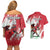 Wales Rugby Custom Couples Matching Off Shoulder Short Dress and Hawaiian Shirt Welsh Dragon Mascot - Wonder Print Shop