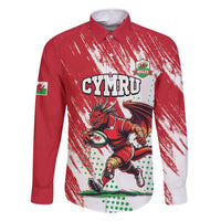 Wales Rugby Custom Family Matching Tank Maxi Dress and Hawaiian Shirt Welsh Dragon Mascot - Wonder Print Shop