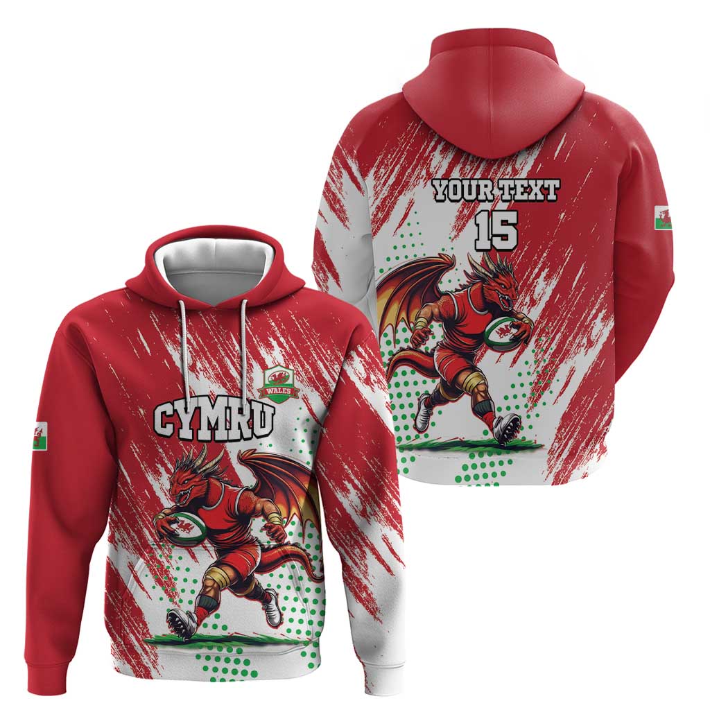 Wales Rugby Custom Hoodie Welsh Dragon Mascot - Wonder Print Shop