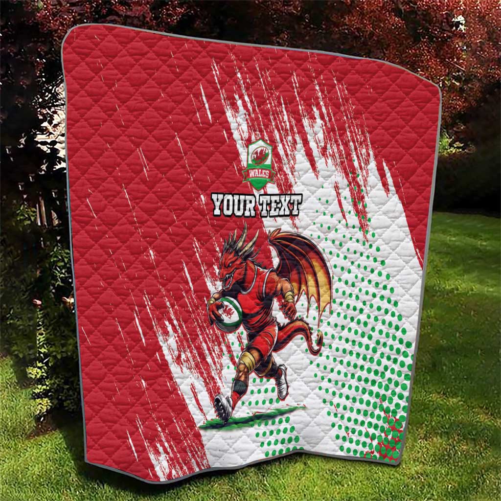 Wales Rugby Custom Quilt Welsh Dragon Mascot - Wonder Print Shop