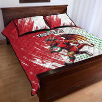 Wales Rugby Custom Quilt Bed Set Welsh Dragon Mascot - Wonder Print Shop