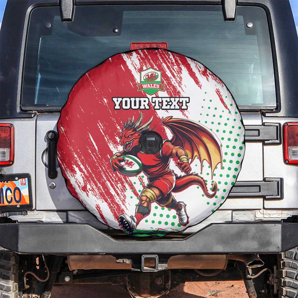 Wales Rugby Custom Spare Tire Cover Welsh Dragon Mascot - Wonder Print Shop