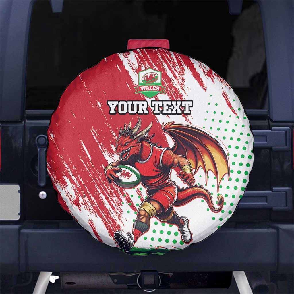 Wales Rugby Custom Spare Tire Cover Welsh Dragon Mascot - Wonder Print Shop