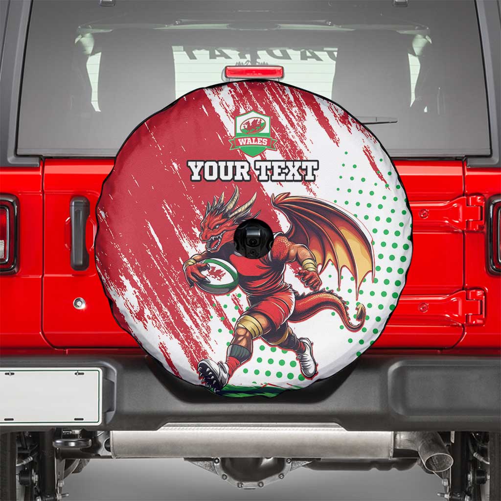 Wales Rugby Custom Spare Tire Cover Welsh Dragon Mascot - Wonder Print Shop