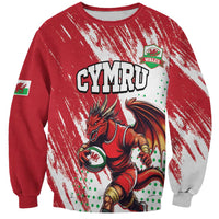 Wales Rugby Custom Sweatshirt Welsh Dragon Mascot - Wonder Print Shop