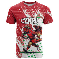 Wales Rugby Custom T Shirt Welsh Dragon Mascot - Wonder Print Shop