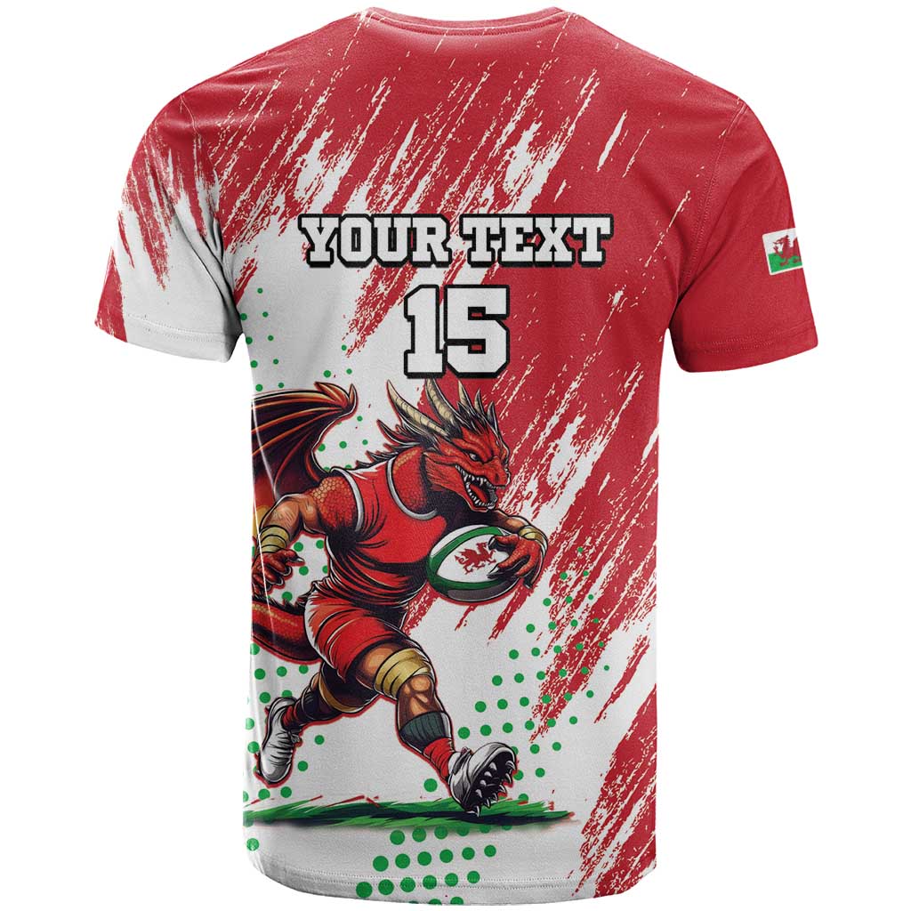 Wales Rugby Custom T Shirt Welsh Dragon Mascot - Wonder Print Shop