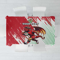 Wales Rugby Custom Tablecloth Welsh Dragon Mascot - Wonder Print Shop