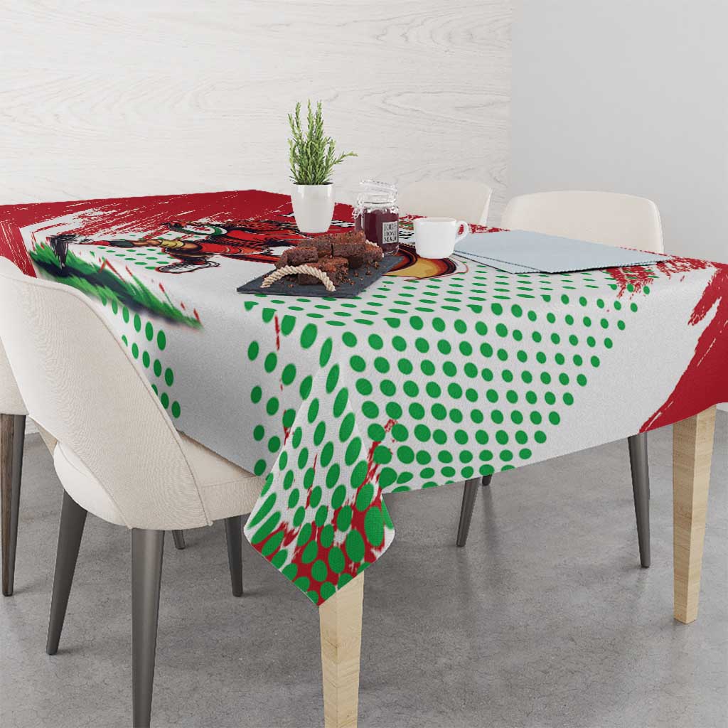Wales Rugby Custom Tablecloth Welsh Dragon Mascot - Wonder Print Shop