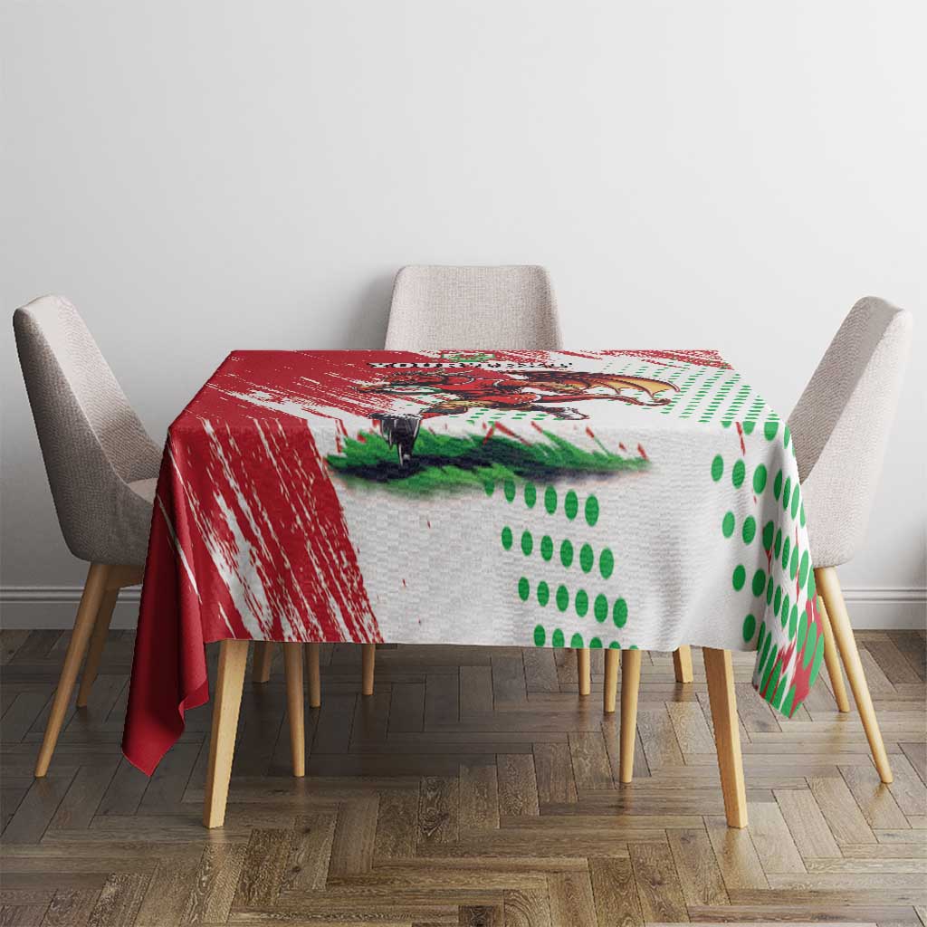 Wales Rugby Custom Tablecloth Welsh Dragon Mascot - Wonder Print Shop