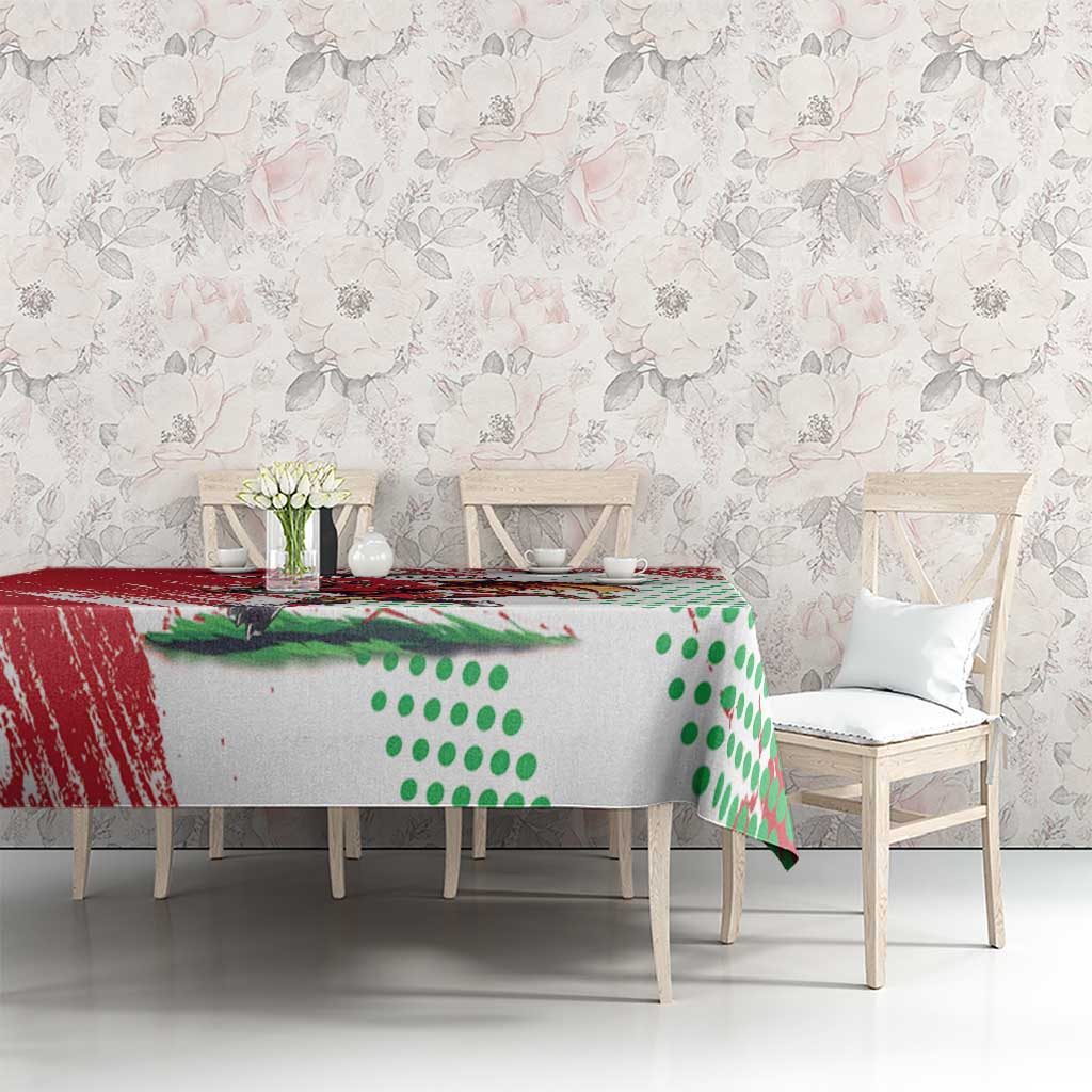 Wales Rugby Custom Tablecloth Welsh Dragon Mascot - Wonder Print Shop