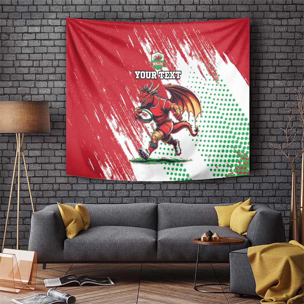 Wales Rugby Custom Tapestry Welsh Dragon Mascot - Wonder Print Shop