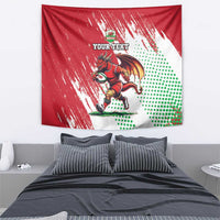 Wales Rugby Custom Tapestry Welsh Dragon Mascot - Wonder Print Shop