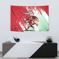 Wales Rugby Custom Tapestry Welsh Dragon Mascot - Wonder Print Shop