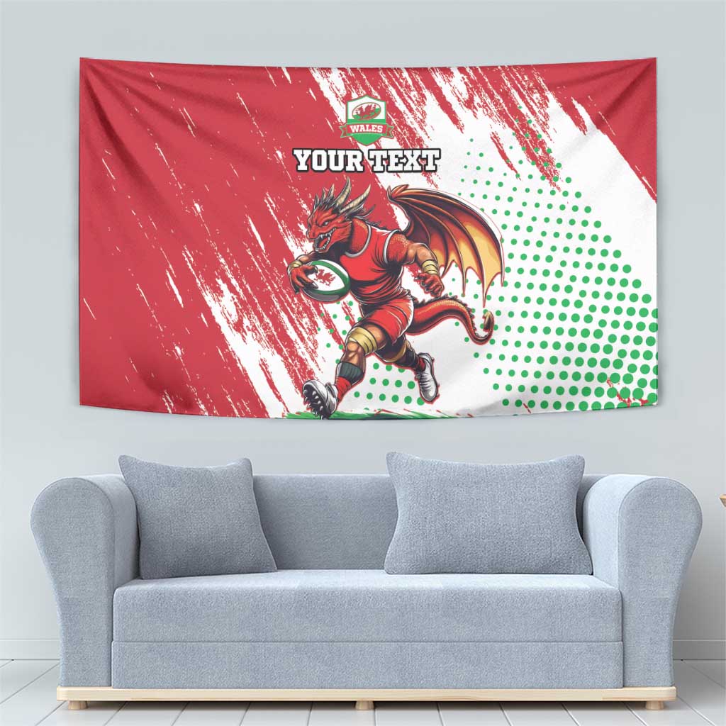 Wales Rugby Custom Tapestry Welsh Dragon Mascot - Wonder Print Shop