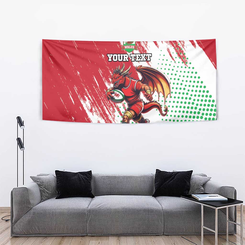 Wales Rugby Custom Tapestry Welsh Dragon Mascot - Wonder Print Shop