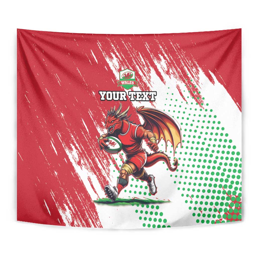 Wales Rugby Custom Tapestry Welsh Dragon Mascot - Wonder Print Shop