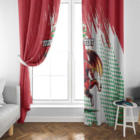 Wales Rugby Custom Window Curtain Welsh Dragon Mascot - Wonder Print Shop