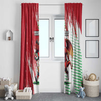 Wales Rugby Custom Window Curtain Welsh Dragon Mascot - Wonder Print Shop
