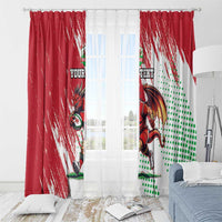 Wales Rugby Custom Window Curtain Welsh Dragon Mascot - Wonder Print Shop