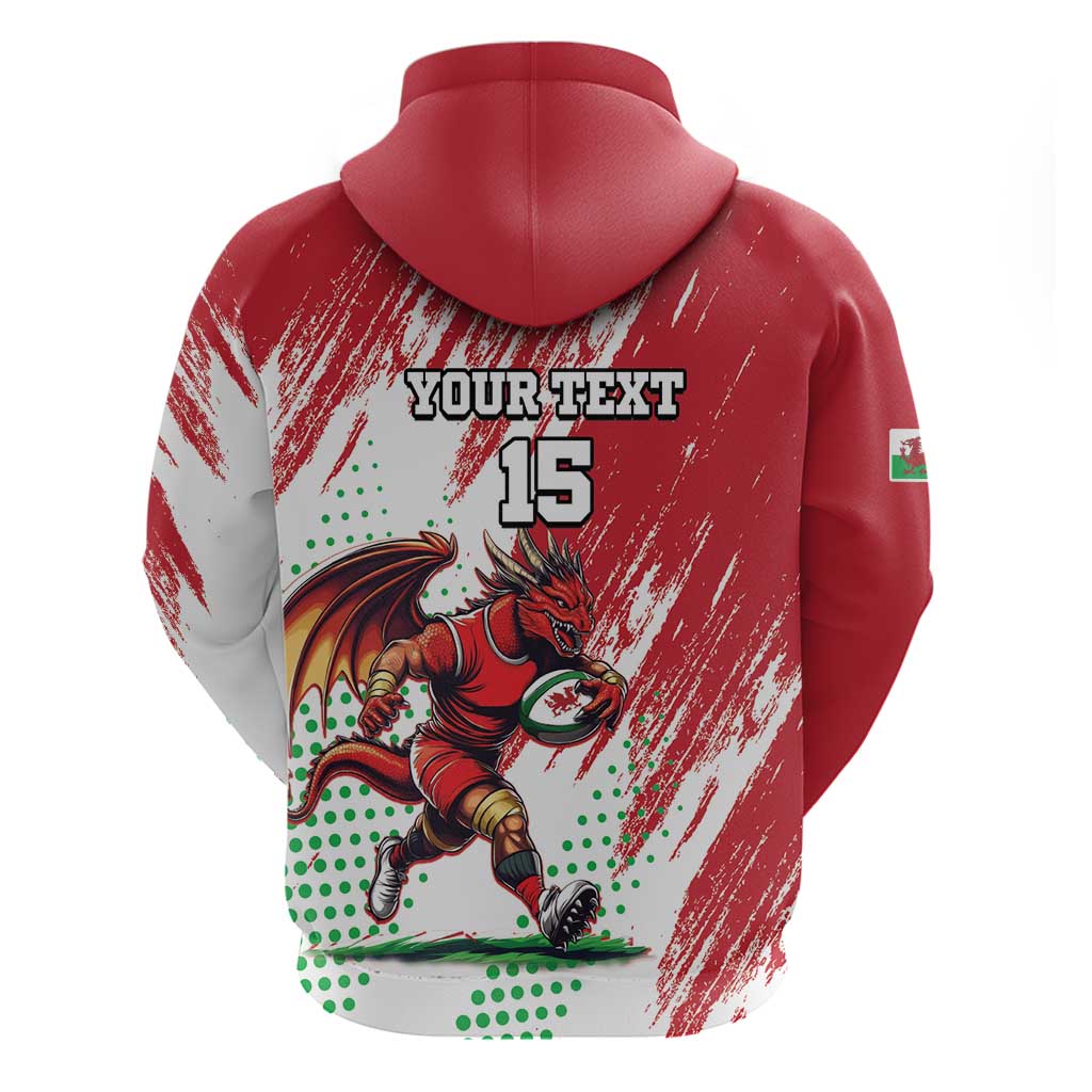 Wales Rugby Custom Zip Hoodie Welsh Dragon Mascot - Wonder Print Shop