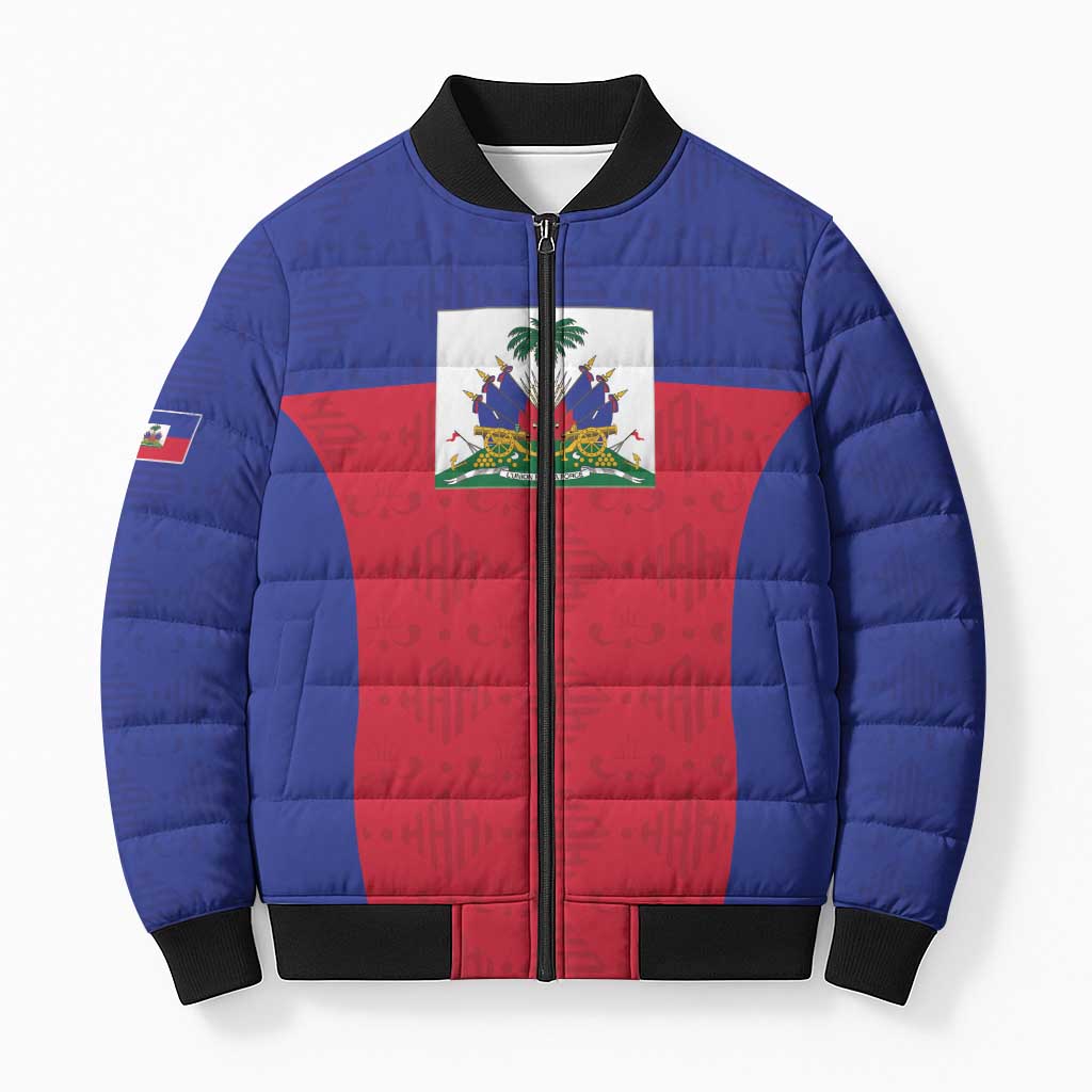 Custom Haiti Football Bomber Puffer Jacket Les Grenadiers 2026 Back to the World Cup - Wonder Print Shop