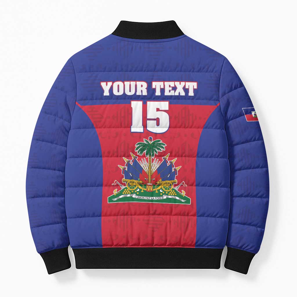 Custom Haiti Football Bomber Puffer Jacket Les Grenadiers 2026 Back to the World Cup - Wonder Print Shop