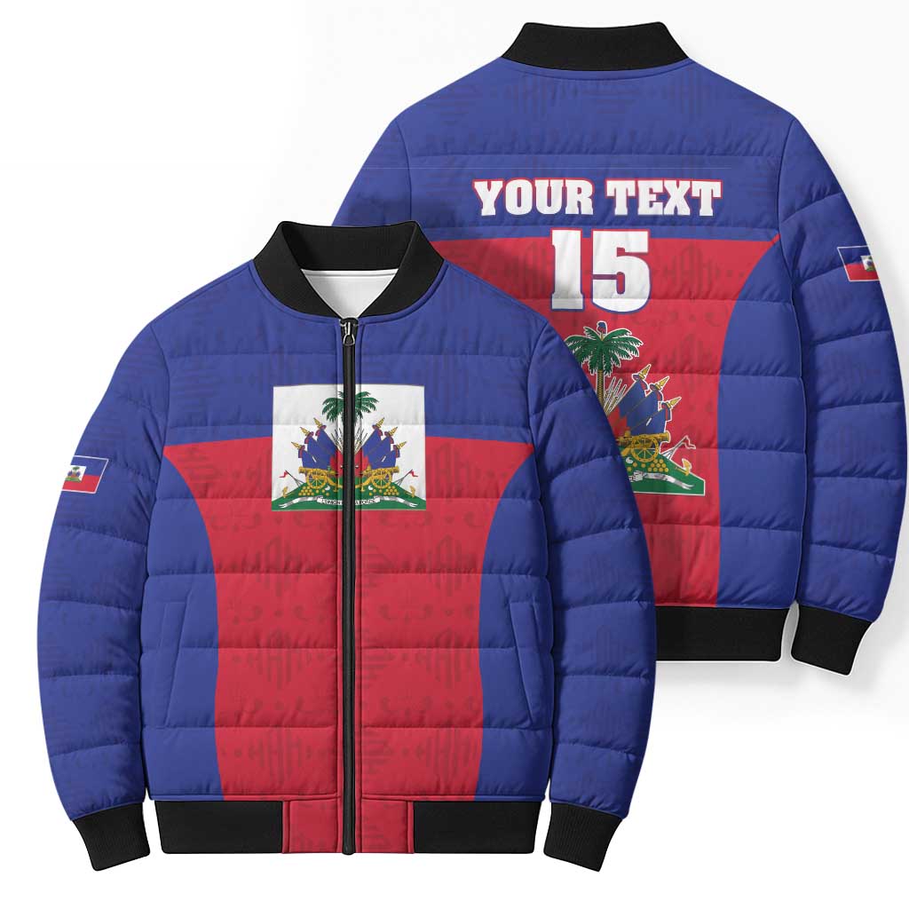 Custom Haiti Football Bomber Puffer Jacket Les Grenadiers 2026 Back to the World Cup - Wonder Print Shop