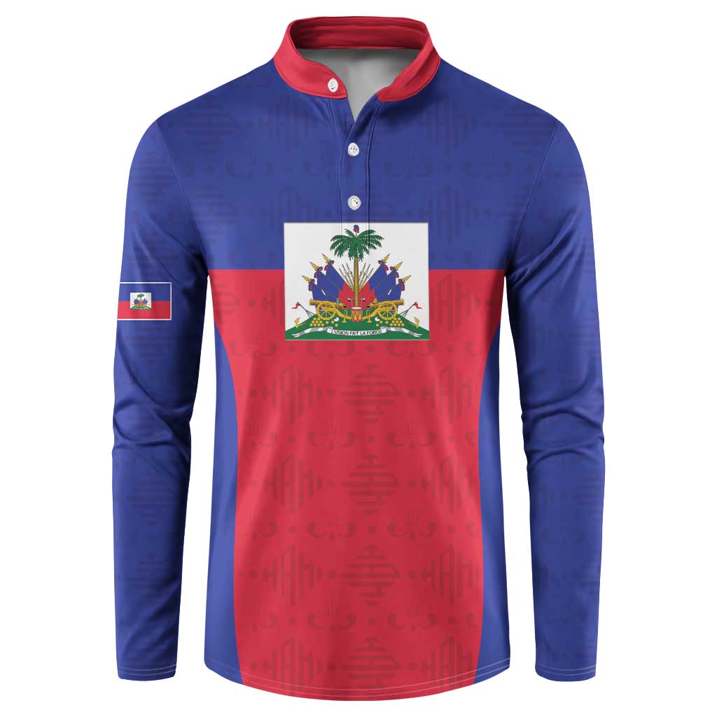 Custom Haiti Football Button Sweatshirt Les Grenadiers 2026 Back to the World Cup - Wonder Print Shop