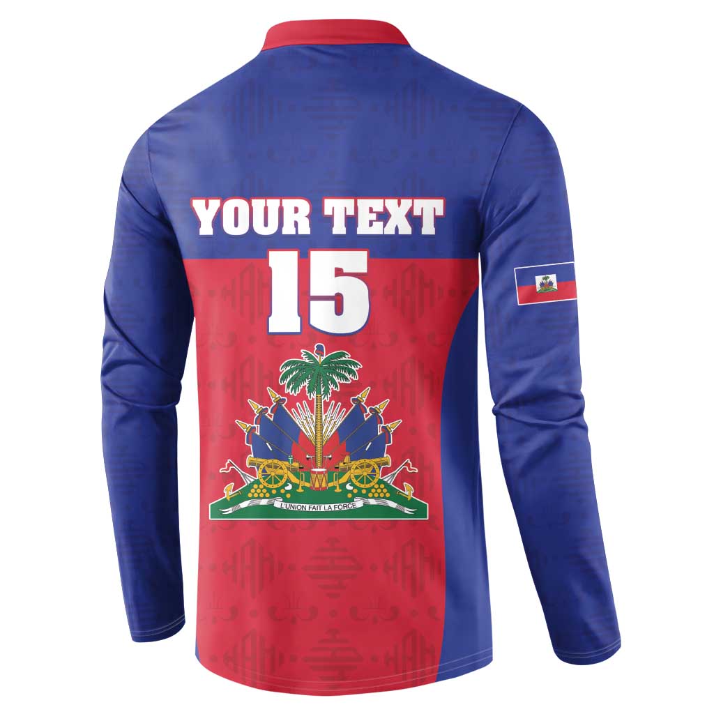 Custom Haiti Football Button Sweatshirt Les Grenadiers 2026 Back to the World Cup - Wonder Print Shop