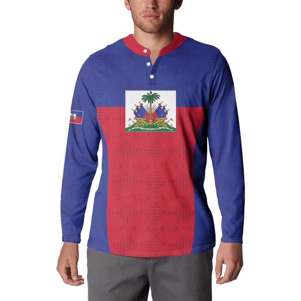 Custom Haiti Football Button Sweatshirt Les Grenadiers 2026 Back to the World Cup - Wonder Print Shop