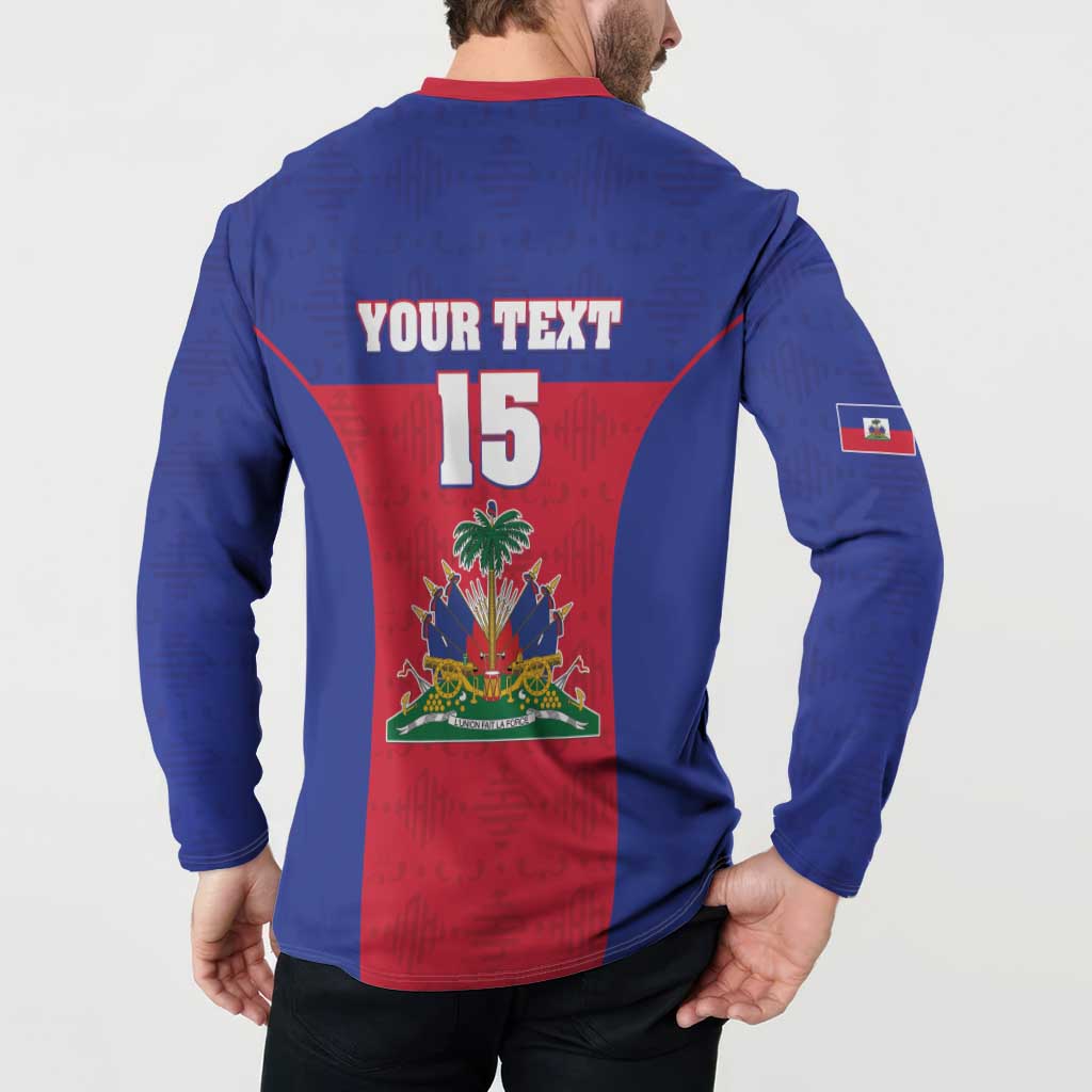 Custom Haiti Football Button Sweatshirt Les Grenadiers 2026 Back to the World Cup - Wonder Print Shop