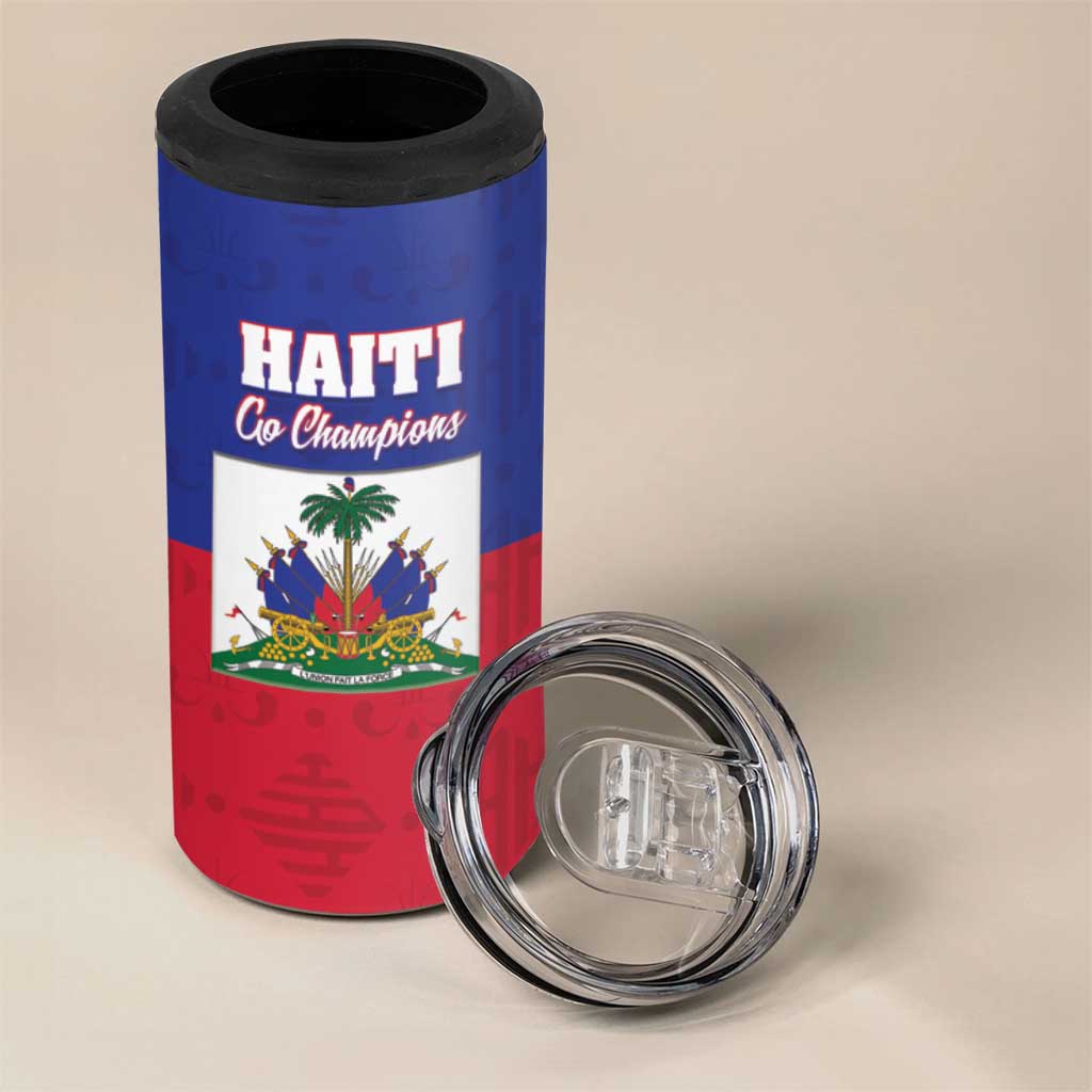 Custom Haiti Football 4 in 1 Can Cooler Tumbler Les Grenadiers 2026 Back to the World Cup - Wonder Print Shop