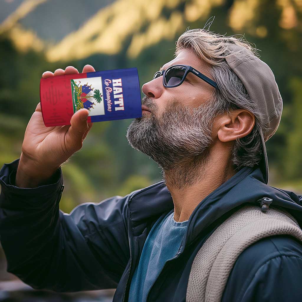 Custom Haiti Football 4 in 1 Can Cooler Tumbler Les Grenadiers 2026 Back to the World Cup - Wonder Print Shop