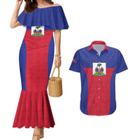 Custom Haiti Football Couples Matching Mermaid Dress and Hawaiian Shirt Les Grenadiers 2026 Back to the World Cup - Wonder Print Shop
