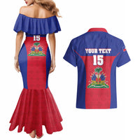 Custom Haiti Football Couples Matching Mermaid Dress and Hawaiian Shirt Les Grenadiers 2026 Back to the World Cup - Wonder Print Shop