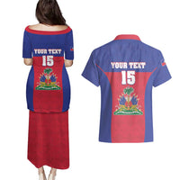 Custom Haiti Football Couples Matching Puletasi and Hawaiian Shirt Les Grenadiers 2026 Back to the World Cup - Wonder Print Shop