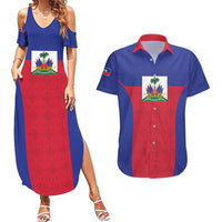 Custom Haiti Football Couples Matching Summer Maxi Dress and Hawaiian Shirt Les Grenadiers 2026 Back to the World Cup - Wonder Print Shop
