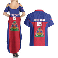 Custom Haiti Football Couples Matching Summer Maxi Dress and Hawaiian Shirt Les Grenadiers 2026 Back to the World Cup - Wonder Print Shop