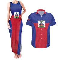 Custom Haiti Football Couples Matching Tank Maxi Dress and Hawaiian Shirt Les Grenadiers 2026 Back to the World Cup - Wonder Print Shop