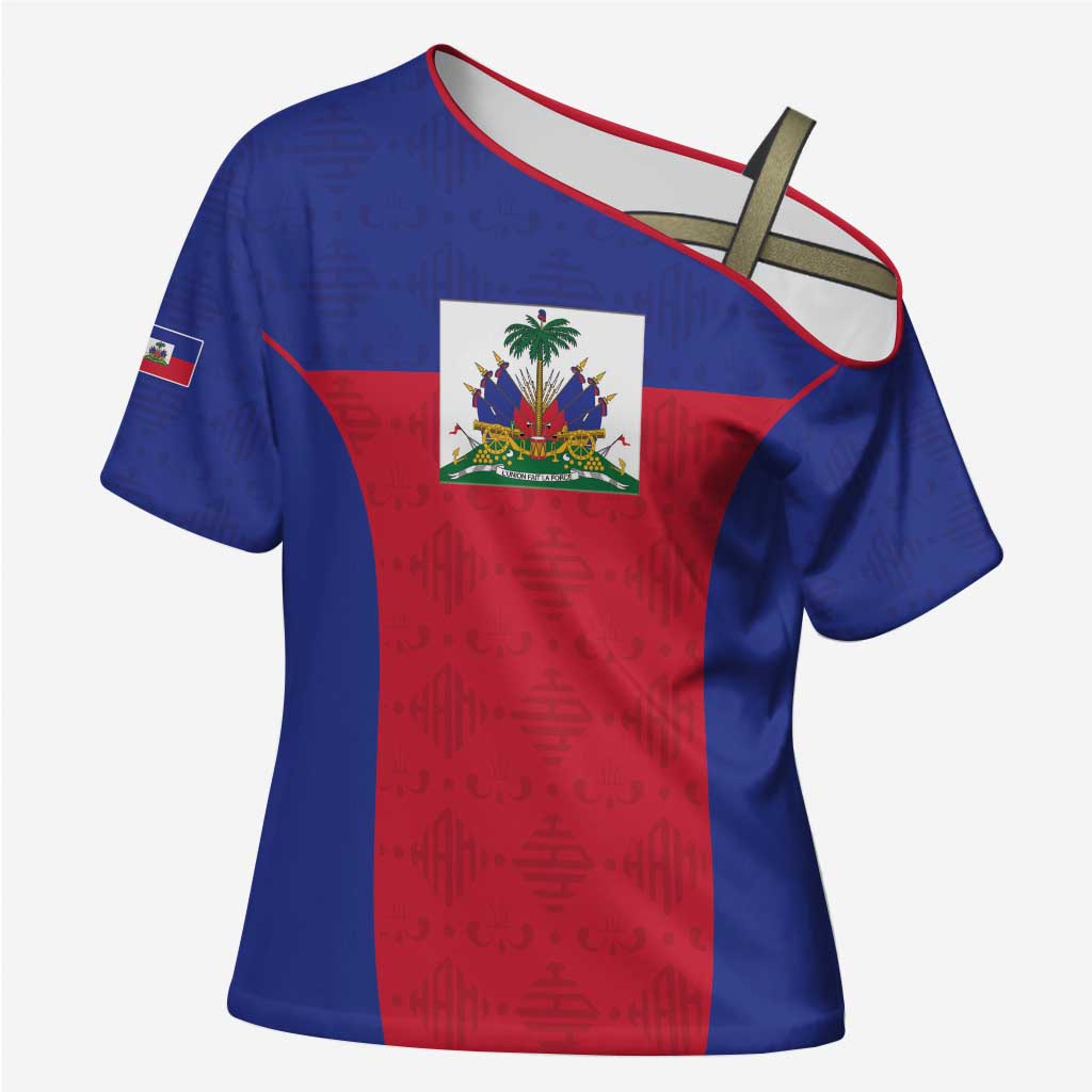 Custom Haiti Football Cross Shoulder Shirt Les Grenadiers 2026 Back to the World Cup - Wonder Print Shop