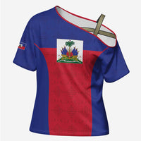 Custom Haiti Football Cross Shoulder Shirt Les Grenadiers 2026 Back to the World Cup - Wonder Print Shop