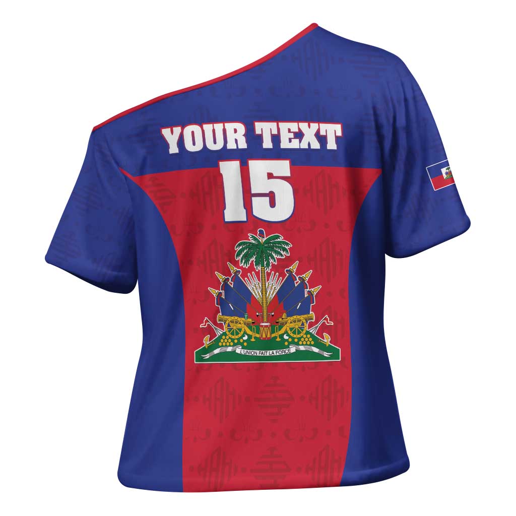 Custom Haiti Football Cross Shoulder Shirt Les Grenadiers 2026 Back to the World Cup - Wonder Print Shop