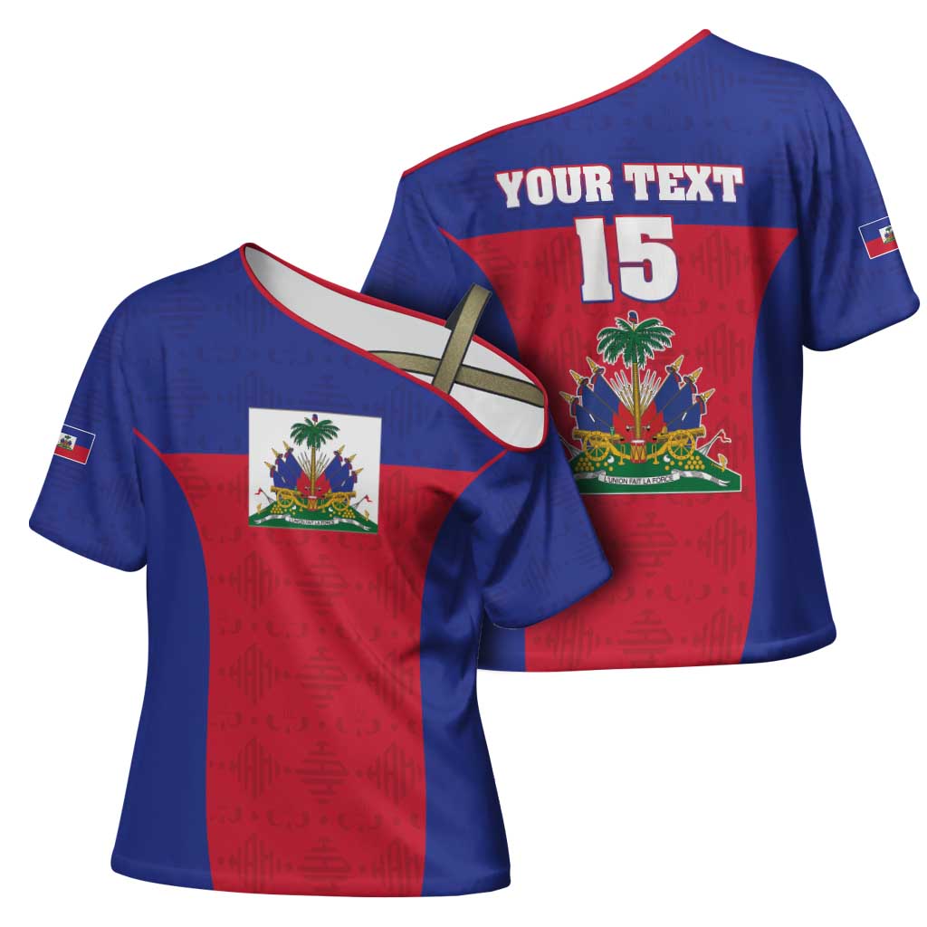 Custom Haiti Football Cross Shoulder Shirt Les Grenadiers 2026 Back to the World Cup - Wonder Print Shop