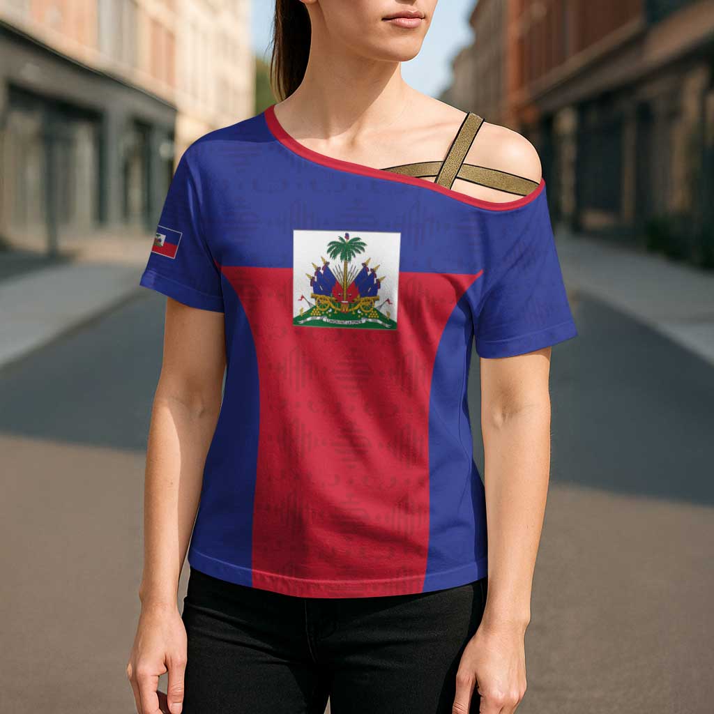 Custom Haiti Football Cross Shoulder Shirt Les Grenadiers 2026 Back to the World Cup - Wonder Print Shop