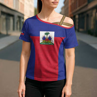 Custom Haiti Football Cross Shoulder Shirt Les Grenadiers 2026 Back to the World Cup - Wonder Print Shop