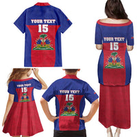 Custom Haiti Football Family Matching Puletasi and Hawaiian Shirt Les Grenadiers 2026 Back to the World Cup - Wonder Print Shop