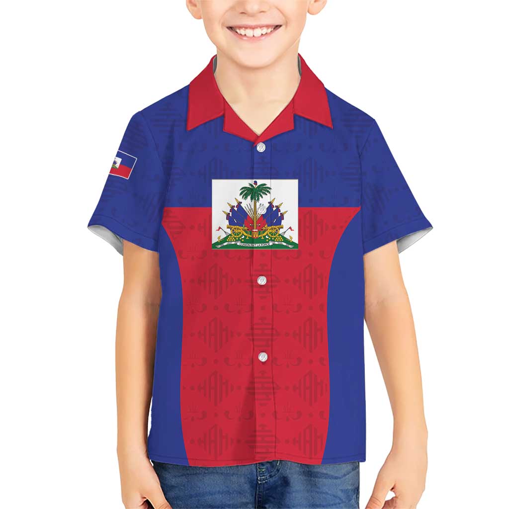 Custom Haiti Football Kid Hawaiian Shirt Les Grenadiers 2026 Back to the World Cup - Wonder Print Shop