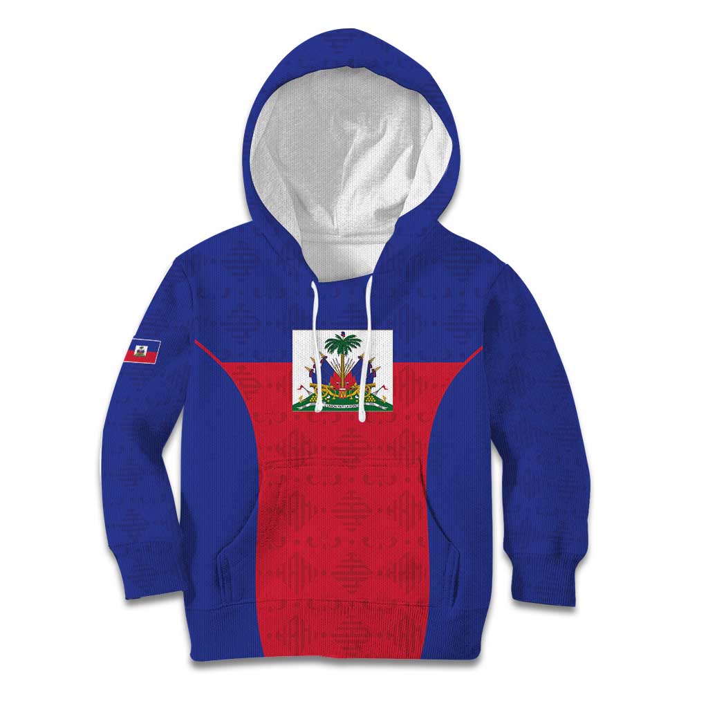 Custom Haiti Football Kid Hoodie Les Grenadiers 2026 Back to the World Cup - Wonder Print Shop