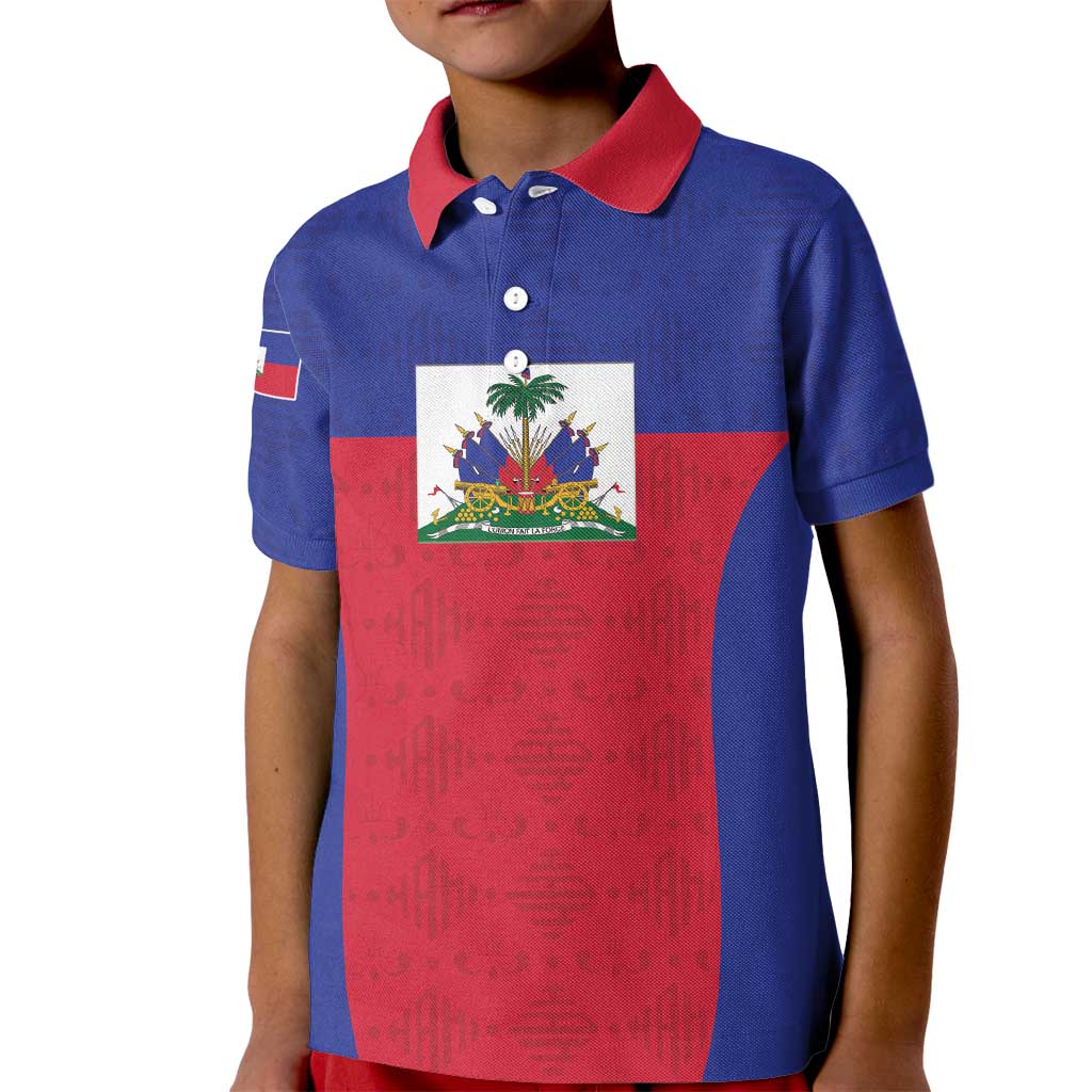 Custom Haiti Football Kid Polo Shirt Les Grenadiers 2026 Back to the World Cup - Wonder Print Shop